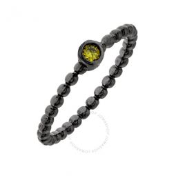 Womens 18K Black Gold Plated Yellow CZ Simulated Diamond Stackable Ring Size 9