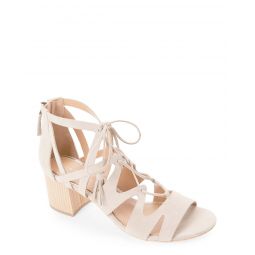 Burano Tasseled Beige Suede Sandals - Beige