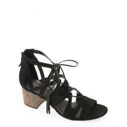 Womens Burano Tasseled Suede Sandals - Black