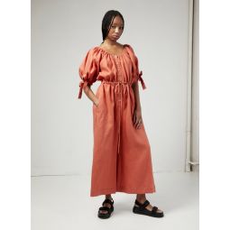 Linen Jumpsuit - Terracotta