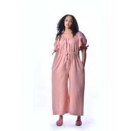 Pink Linen Ramona Jumpsuit - Pink