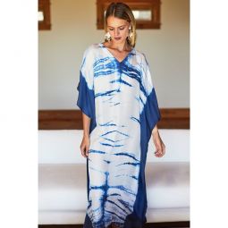 Tie Dye Caftan - Indigo/Muted Clay