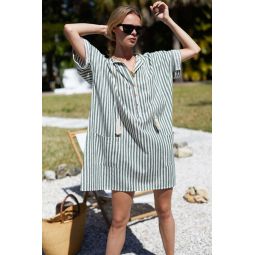 Baja Caftan - Moss Stripe Organic