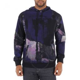 Mens Graphic Print Hoodie, Size Small