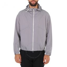 Mens Grey Zip-up Hooded Shell Jacket, Brand Size 48
