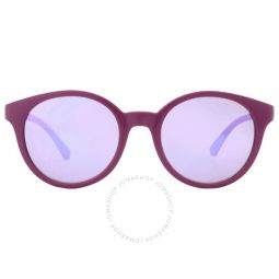 Grey Mirror Violet Round Ladies Sunglasses