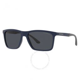 Dark Grey Rectangular Mens Sunglasses