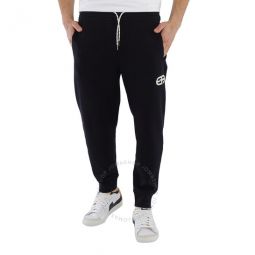 Mens Navy Logo Embroidered Track Pants, Size XX-Large