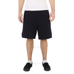 Mens Navy Cotton Logo Bermuda Shorts, Size X-Large