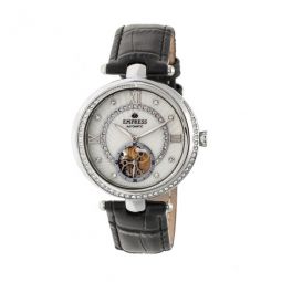 Stella Silver Semi-Skeleton Dial Silver-tone Case Automatic Ladies Watch