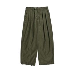 Solid Poly Wool Flannel Oxford Pants - Olive