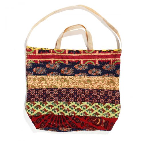  Carry All Tote - Multi Color Stripe Handstitch