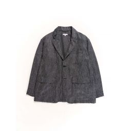 Linen Loiter Jacket - Black/Grey Stripe