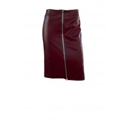 Satin Finish Leather Skirt - Oxblood