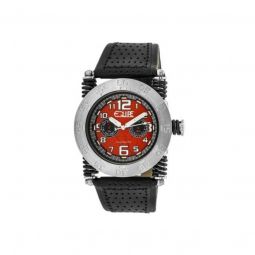 Mens Coil Leather Red Dial