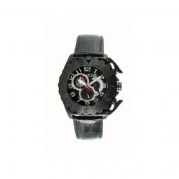 Mens Paddle Chronograph Leather Black Dial