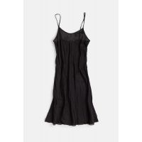 Greta Cotton Voile Slip Dress - Black