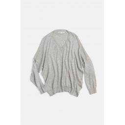 Pima Cotton V Neck Pullover - Light Grey