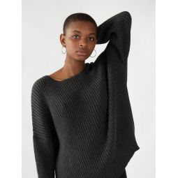 Pima Cotton Ribbed Pullover - Charcoal