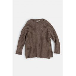 Highland Wool Ribbed Pullover - Mushroom
