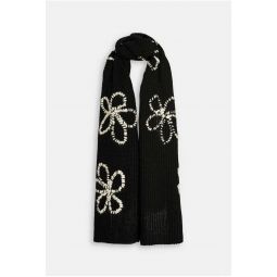 Eflorale Embroidered Scarf - Black