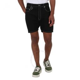 Mens Black Corner Denim Shorts, Brand Size 44 (US Size 34)