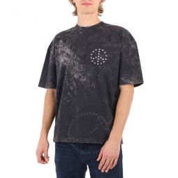 Bleached Black Spirit Peace Europa Organic Cotton T-Shirt, Size X-Small