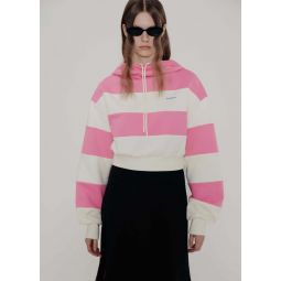 Cropped Hoodie - Pink Stripe