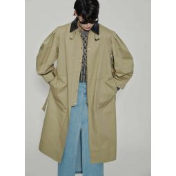 Ruched Trench Coat - Tan