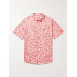Playa Button-Down Collar Floral-Print Organic Cotton-Blend Shirt