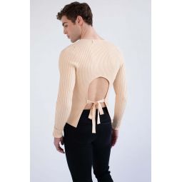 Bow Back Sweater - Beige