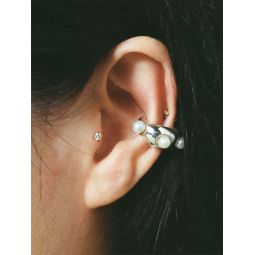 Grosso Perla Ear Cuff - Silver/Pearl