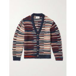 Striped Intarsia-Knit Cardigan