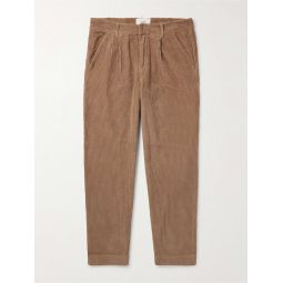 Signal Tapered Pleated Cotton-Corduroy Trousers