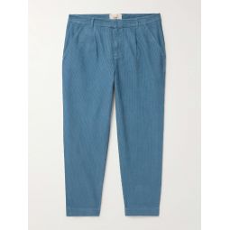 Signal Straight-Leg Pleated Cotton-Corduroy Trousers