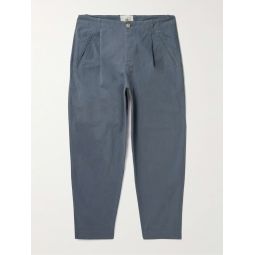 Assembly Garment-Dyed Pleated Cotton-Canvas Trousers