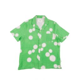 Folk Soft Collar Shirt - Green Dot Print