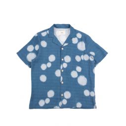 Folk Soft Collar Shirt - Indigo Woad Dot Print