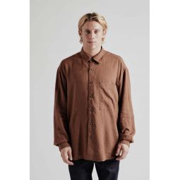 Silky Linen Relaxed Shirt - Brown