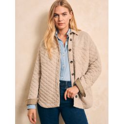 Faherty Womens Epic Quilted Fleece Overshirt