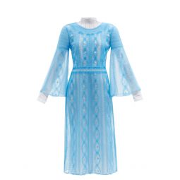 Double-layer embroidered mesh dress