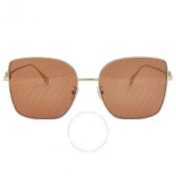Brown Logo Butterfly Ladies Sunglasses