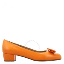 Salvatore Ladies Vara Bow Pump Shoe In Zestorange, Size 6 D