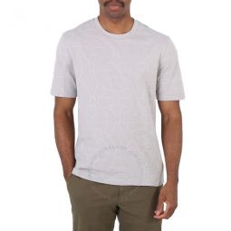 Salvatore Mens Grey Gancini Logo Cotton T-Shirt, Size Medium