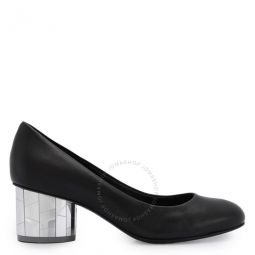 Salvatore Ladies Black Farrah Mirrored Heel Pump Shoes, Size 6.5