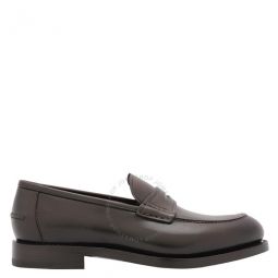 Salvatore Mens Herren Black Leather Penny Loafers, Size 8 EEE