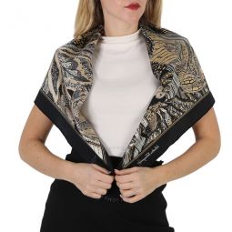 Salvatore Ladies Black Batic Silk Scarf