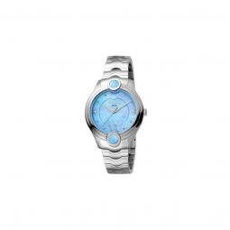 Womens Stainless Steel Blue Dial