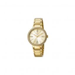 Womens Stainless Steel Gold Dial
