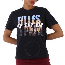 Ladies T-Shirt Black Distressed Tee Vegas, Brand Size 1